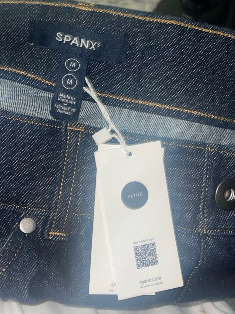 NWT- Spanx flare denim, color raw indigo jeans. Size medium - Picture 8 of 12
